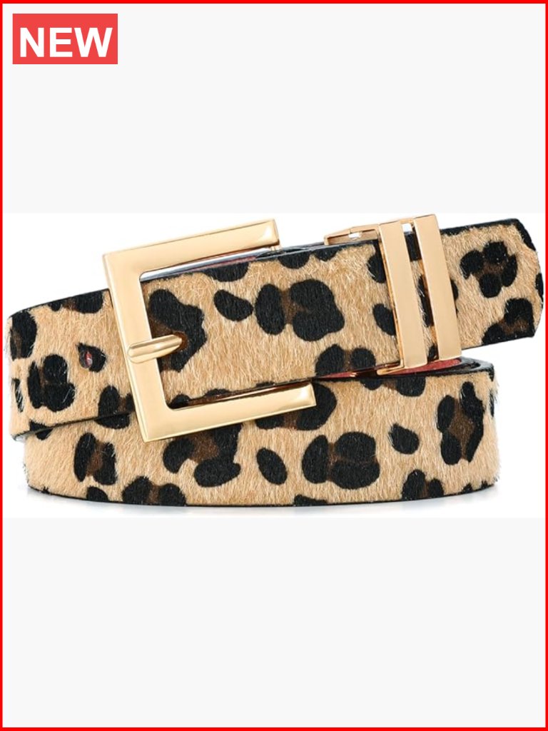 Women's Faux Leather Belt With Square Buckle For Jeans And Dresses